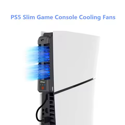 PS5 Slim Game Console Cooling Fans With LED Light USB Hub for PS5 SLIM Disc/Digital Editions PS5 Sli