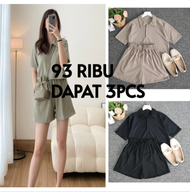 SIERA ONE SET CROP TOP BAHAN KNIT HORNET 93 RIBU DAPAT 3 PCS / SETELAN KNIT SIERA