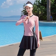 [37.5-80kg]Swimming suit for women long sleeve long pants sun protection conservative casual slimmin
