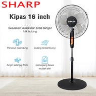 SHARP Stand Fan 16 inch Stand mounted home restaurant mute pure copper motor fan【3-year warranty】