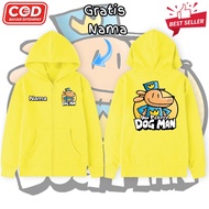 Unisex Dog Man Character Zipper Hoodie Latest Dog Man Kids Zipper Jacket/