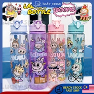 800ml Labubu Water Bottle Kids Straw BPA Free Transparent Kawaii Children Travel School Cup Water Bo