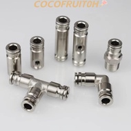 COCOFRUIT0H 1/4” Pipe Slip Lock Connector, OD 6.35mm Tube Straight Connector Pipe Fitting Nozzle, El