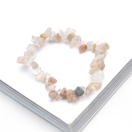 Elastic Natural Stone Bracelet || Obsidian Stone Bracelet Elastic Pebble Stone Bracelet/ Natural Sto