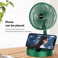 Adjustable Mini Fan Kipas Small Cooling Desk Home Office Battery USB Rechargeable Portable Folding Table Fan