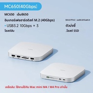 Hagibis USB C Hub พร้อม M.2 SSD Enclosure Type-C Docking Station สําหรับ Mac mini M4/M4 Pro 4K 60Hz 