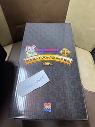 招財貓 bearbrick 400% 銀 發光