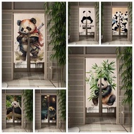 Panda Traditional Bamboo Painting Print Door Curtain Japanese Panel Doorway Room Divider Curtains Ki