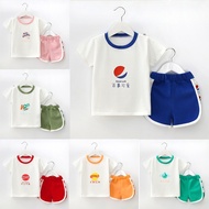 Summer Coca Cola PepsiCo Kids Baby Boys Girls 2Pcs Short Sleeve T-Shirts+Shorts Set Casual Outfits C