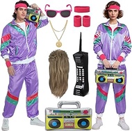 80er Jahre Outfit Herren Damen 90er Jahre Jogginganzug Disco Retro Trainingsanzug Herren Kostüm Erwa