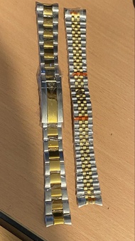 全新】20mm 勞力士代用半金錶帶（三板帶 / 隱形扣五珠帶）適用 Datejust GMT 36 40(116233 116231 126266 116613 116713)
