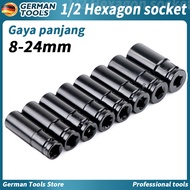 German tools 1/2 Socket wrench Length 1/2 inch impact Socket Extension 8-24mm wrench