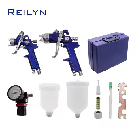 H827/H2000 Professional 1000CC Paint Spray Double Gun Boutique Set Box 1.4/1.7mm Nozzle Airbrush Pow