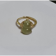 Nephrite Hetien Jade with Gourd Expandable Ring