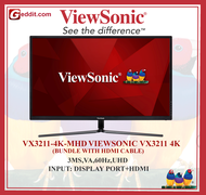 VIEWSONIC VX3211-4K-MHD 32  2160P 4K UHD MONITOR - VX3211 / VX3211-4K - FOC HDMI CABLE