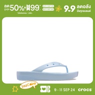 CROCS รองเท้าแตะผู้ใหญ่ CLASSIC PLATFORM META PEARL FLIP รุ่น 2090464NS - BLUE