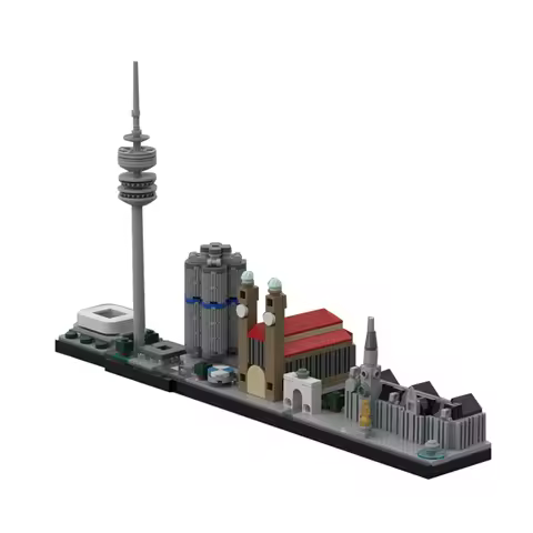 MOC City Architecture Skyline Germany Dublin Munich House Street View Building Blocks Skylines Toys 