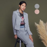 【MEDUSA】千鳥格絨感西裝外套-2色(M-XL) | 女翻領外套 墊肩外套