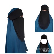 COD Niqab Bandana Poni 2 Layer Siffon Silky Jetblack Sifon Arab poni 40