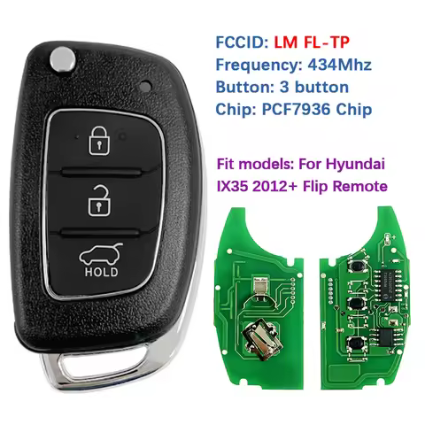 CN020050 Replacement Flip Remote 3 button Control Key FCC 95430-2S750 OKA-865T (LM FL-TP) PCF7936 43