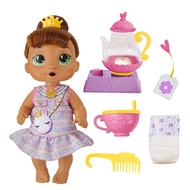 Baby Alive Bubbly Tea Party Sophia Sparkle Doll with Teapot Accessories, Brown Hair, 11 Inches