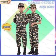 Unisex Career Army Costume for Kids Children Student Uniform Camouflage Training Clothes For Boys