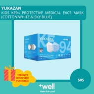 Yukazan Kids KF94 Sky Blue & Cotton White Protective Respirator Face Mask