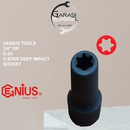 Genius Tools 3/4" Deep Impact Star Socket E-24 Shock Bintang E24