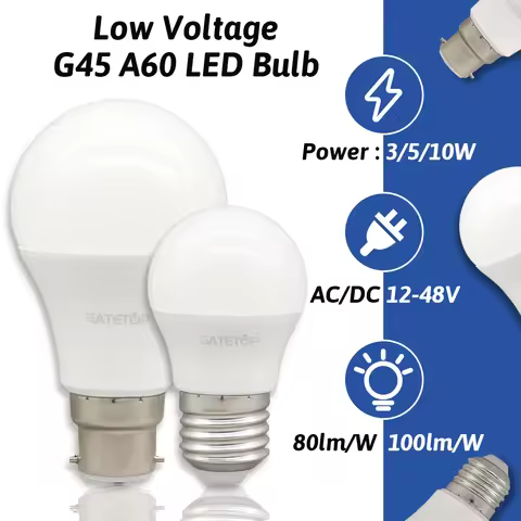 1-20pcs High lumen LED Bulb Lights AC DC 12V 24V 36V 48V E27 B22 3W 5W 10W for Home Equivalent,Lands