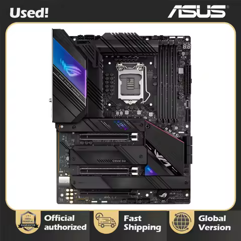 UsedASUS ROG Strix Z590-E Gaming WiFi 6E LGA 1200 (Intel 11th/10th Gen) ATX Gaming Motherboard (PCIe