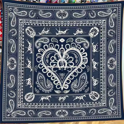 Autumn New Style 130cm Heart Shaped Cashew Nut All Weather Silk like Women's Air Conditioned Shawl W