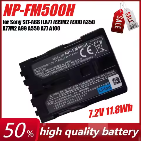 7.2V 11.8Wh NP-FM500H NPFM500H Battery for Sony SLT-A68 ILA77 A99M2 A900 A350 A77M2 A99 A550 A77 A10