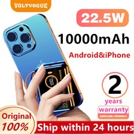 VoltVogue 10000mah with 3 Cable Small Powerbank mini Type C IP USB Original Digital Display