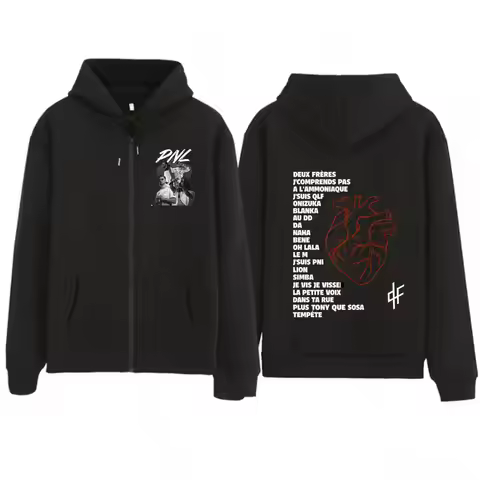 Rapper PLK Graphic Zipper Hoodies Men's Women Clothing Fashion Hip Hop Harajuku Oversized Zip Up Hoo