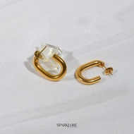 D3W Sparklore Everyday Elegance Hoops Earrings 18k Gold Plated Titanium Waterproof - Earrings