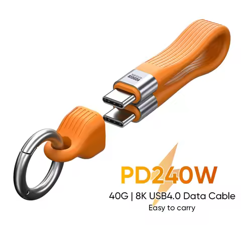 USB-C to Type-C 240W USB4.0 40Gbps Cable Keychain PD3.1 5A 8K@60Hz Data Cord For TV Laptop Tablet Ma