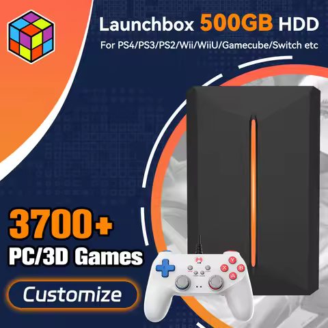 Launchbox Gaming HDD 500GB Portable Game Hard Drive for PS4/PS3/PS2/Wii/WiiU/Switch/Gamecube for PC/