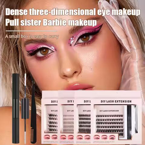 DIY Lash Extension Kit Clusters Lash Bond &Seal Makeup Tools Lashes Extension Kit for Lashes Tweezer