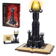 Lord of The Rings Castle Building Blocks Toys,Creator Architecture Dark Tower Magic Book Building Se