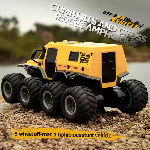 Car ﻿ JJRC Q137 8x8 2.4G Remote Control 8wd Off-road Amphibious Stunt Vehicle 8-Wheel Speed Racing T