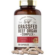 Grass Fed Beef Organ Complex | 200 Capsules | Pasture Raised Grain Free Supplement | with Desiccated