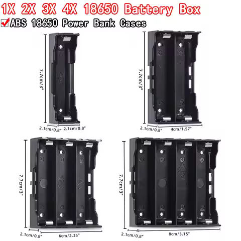 Abs 18650 Power Bank Gevallen 1X 2X 3X 4X 18650 Batterij Houder Opbergdoos Geval 1 2 3 4 Slot batter