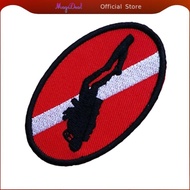 MagiDeal Ellipse diver Flag Patch Patches Backpack Badge Scuba Diving Dive  Embroidered