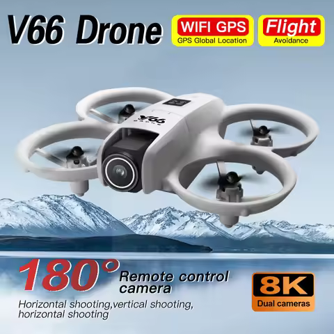 V66 Mini Drone 4K Profession HD Wide Angle Camera WiFi FPV RC Dron Height Keep Helicopter Foldable Q