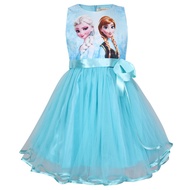Frozen Anna Elsa Summer Girls Princess Dress Cute Cartoon Cosplay Birthday Party Costume 2-8 Years K