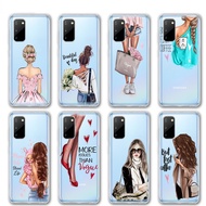 Fashion Girl Mom Pattern Phone Case for Samsung Galaxy S22 Ultra S22Plus S9 Plus Clear Soft TPU