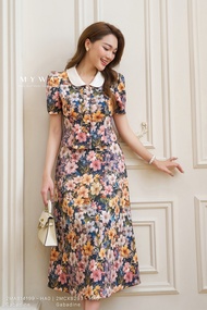 Bộ Set Hoa MY WAY Áo Cổ Peter Pan Trắng Kết Hợp Chân Váy Dài Sang Trọng 2MAB14199 2MCXB293 hao