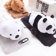 We bare bear Meng cute three we bare bears iphone8/x phone shell 6s 0 wallet Plush soft shell Apple