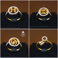 แหวน  0243 รุ่นฟรีไซส์ หนัก 1 สลึงแหวนพลอยแดง แหวนทองเคลือบแก้ว ทองสวย แหวนทอง แหวนทองชุบ แหวนทองสวย  แหวน