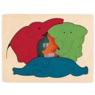 Hape E6509 George Luck Elephants Wood Puzzle for kids age 3+
